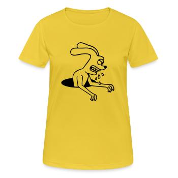 Bunny Hole Monster Evil Ravenous Halloween Bave - T-shirt respirant Femme - jaune soleil - Devant - AI Model Female 172 dark (172cm)