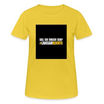 LANGSAM REICHTS - Frauen T-Shirt atmungsaktiv - Sonnengelb - Vorne - AI Model Female 172 dark (172cm)