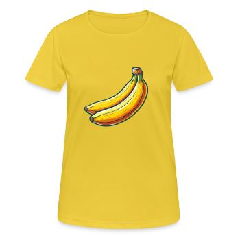Bananen - Frauen T-Shirt atmungsaktiv - Sonnengelb - Vorne - AI Model Female 172 dark (172cm)