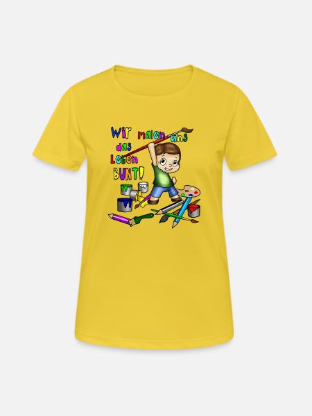 Kindermalzirkel - Frauen T-Shirt atmungsaktiv - Sonnengelb