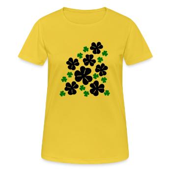 Kleeblätter - Frauen T-Shirt atmungsaktiv - Sonnengelb - Vorne - AI Model Female 172 dark (172cm)