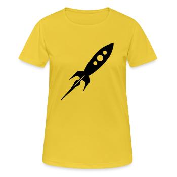 fusée - T-shirt respirant Femme - jaune soleil - Devant - AI Model Female 172 dark (172cm)