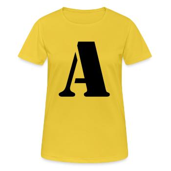 letter a - Women's Breathable T-Shirt - sunshine - Front - AI Model Female 172 dark (172cm)