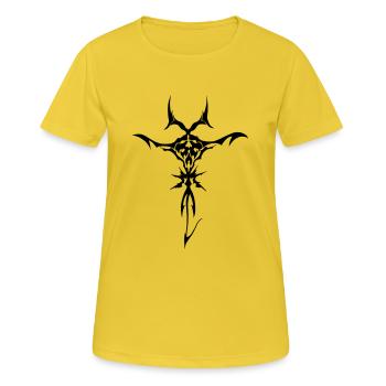 Tattoo Tribal Style - Frauen T-Shirt atmungsaktiv - Sonnengelb - Vorne - AI Model Female 172 dark (172cm)