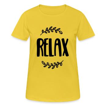 entspannen - Frauen T-Shirt atmungsaktiv - Sonnengelb - Vorne - AI Model Female 172 dark (172cm)