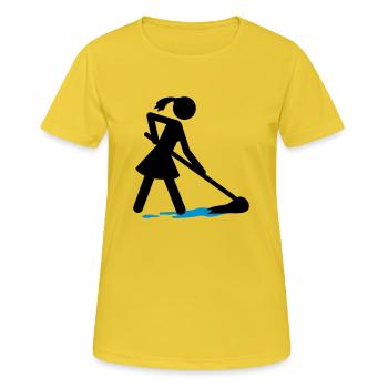 Charwoman - T-shirt respirant Femme - jaune soleil - Devant - AI Model Female 172 dark (172cm)