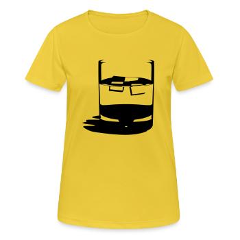 1879846 - Frauen T-Shirt atmungsaktiv - Sonnengelb - Vorne - AI Model Female 172 dark (172cm)