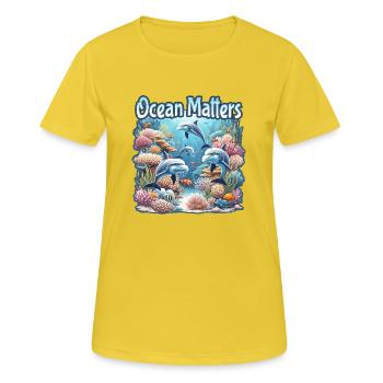 Ocean Matters | Keep our oceans clean - Women's Breathable T-Shirt - sunshine - Front - AI Model Female 172 dark (172cm)