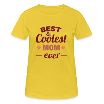meilleur et le plus cool maman jamais - T-shirt respirant Femme - jaune soleil - Devant - AI Model Female 172 dark (172cm)