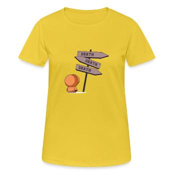 Deathtiny - T-shirt respirant Femme - jaune soleil - Devant - AI Model Female 172 dark (172cm)