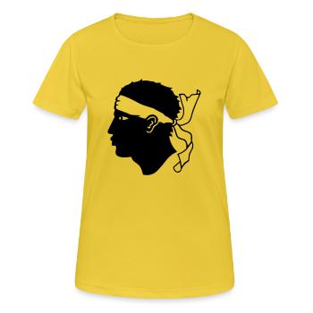 Corsica Korsika - Frauen T-Shirt atmungsaktiv - Sonnengelb - Vorne - AI Model Female 172 dark (172cm)