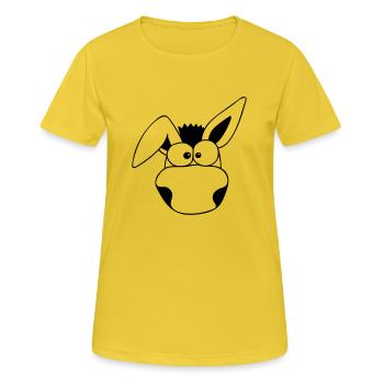 Dummer Esel - Frauen T-Shirt atmungsaktiv - Sonnengelb - Vorne - AI Model Female 172 dark (172cm)