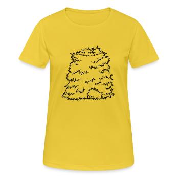 Strohberg Heuhaufen Design - Frauen T-Shirt atmungsaktiv - Sonnengelb - Vorne - AI Model Female 172 dark (172cm)