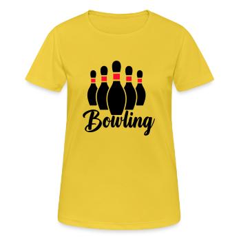 bowling - T-shirt respirant Femme - jaune soleil - Devant - AI Model Female 172 dark (172cm)