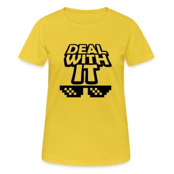 Text Deal with it - Women's Breathable T-Shirt - sunshine - Front - AI Model Female 172 dark (172cm)