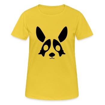 Black Corgi - Frauen T-Shirt atmungsaktiv - Sonnengelb - Vorne - AI Model Female 172 dark (172cm)