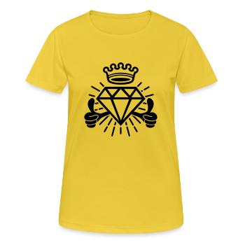 Thumbs up (Diamant) - Frauen T-Shirt atmungsaktiv - Sonnengelb - Vorne - AI Model Female 172 dark (172cm)