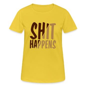 La merde arrive malchance - T-shirt respirant Femme - jaune soleil - Devant - AI Model Female 172 dark (172cm)
