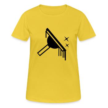 Fenster Reiniger Window Cleaner - Frauen T-Shirt atmungsaktiv - Sonnengelb - Vorne - AI Model Female 172 dark (172cm)