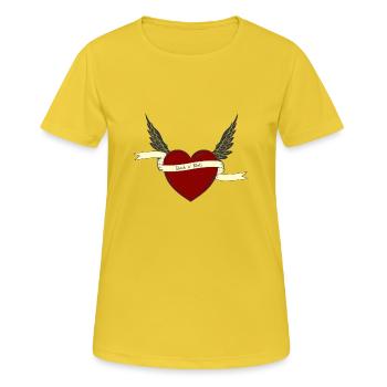 le rock and roll - T-shirt respirant Femme - jaune soleil - Devant - AI Model Female 172 dark (172cm)