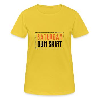 SATURDAY GYM SHIRT - Women's Breathable T-Shirt - sunshine - Front - AI Model Female 172 dark (172cm)
