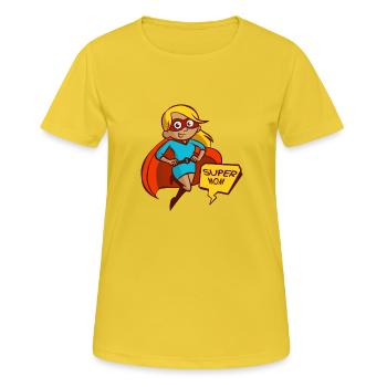 Super Mom - Women's Breathable T-Shirt - sunshine - Front - AI Model Female 172 dark (172cm)