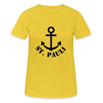 st. pauli - T-shirt respirant Femme - jaune soleil - Devant - AI Model Female 172 dark (172cm)