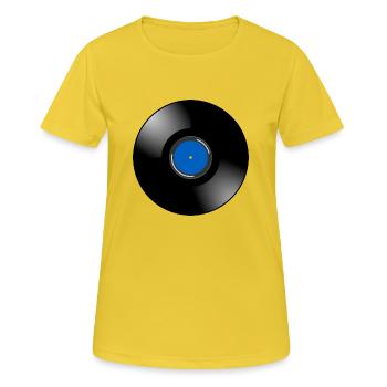 Schallplatte - Frauen T-Shirt atmungsaktiv - Sonnengelb - Vorne - AI Model Female 172 dark (172cm)