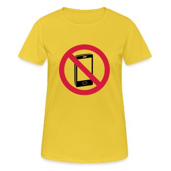 Handy verbot - Frauen T-Shirt atmungsaktiv - Sonnengelb - Vorne - AI Model Female 172 dark (172cm)
