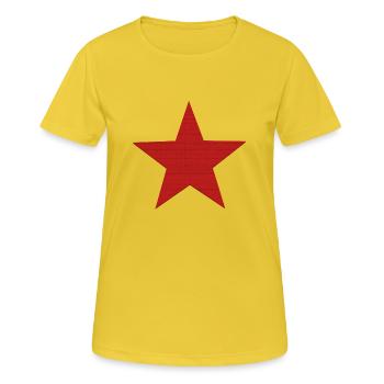 Stern Stern rot - Frauen T-Shirt atmungsaktiv - Sonnengelb - Vorne - AI Model Female 172 dark (172cm)