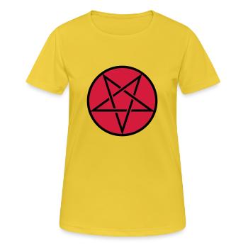 Pentagram in Circle 2c - Women's Breathable T-Shirt - sunshine - Front - AI Model Female 172 dark (172cm)