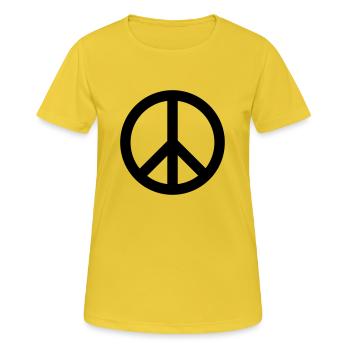 Peace Frieden - Frauen T-Shirt atmungsaktiv - Sonnengelb - Vorne - AI Model Female 172 dark (172cm)