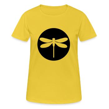 libelle - Frauen T-Shirt atmungsaktiv - Sonnengelb - Vorne - AI Model Female 172 dark (172cm)