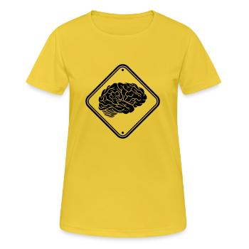 Remarque le cerveau du bouclier - T-shirt respirant Femme - jaune soleil - Devant - AI Model Female 172 dark (172cm)