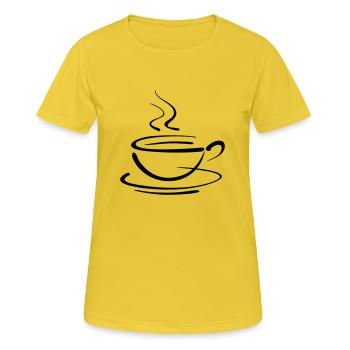 coffee cup - Women's Breathable T-Shirt - sunshine - Front - AI Model Female 172 dark (172cm)