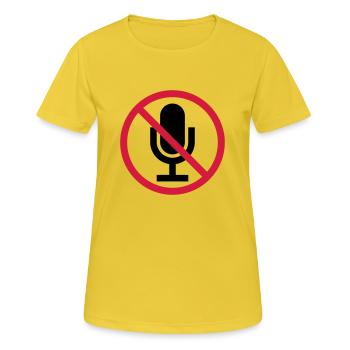 Schild Mute Mikrofon - Frauen T-Shirt atmungsaktiv - Sonnengelb - Vorne - AI Model Female 172 dark (172cm)