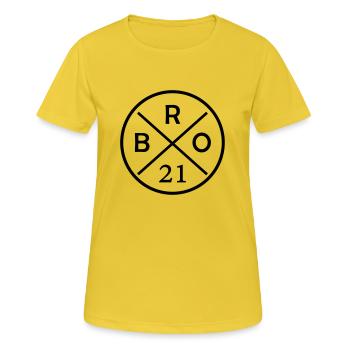 bro 21 - Frauen T-Shirt atmungsaktiv - Sonnengelb - Vorne - AI Model Female 172 dark (172cm)