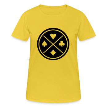 Card Symbols - Frauen T-Shirt atmungsaktiv - Sonnengelb - Vorne - AI Model Female 172 dark (172cm)