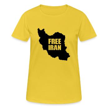 Iran libre - T-shirt respirant Femme - jaune soleil - Devant - AI Model Female 172 dark (172cm)