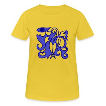 Luftige Emotionen. In Leichtigkeit eingefangen - Frauen T-Shirt atmungsaktiv - Sonnengelb - Vorne - AI Model Female 172 dark (172cm)