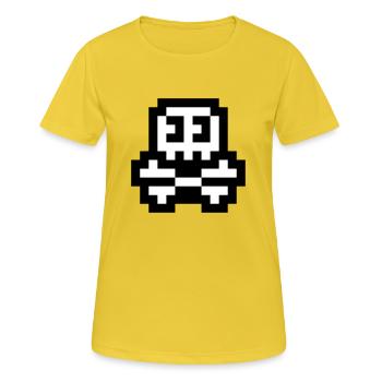 8bit cute skull - Frauen T-Shirt atmungsaktiv - Sonnengelb - Vorne - AI Model Female 172 dark (172cm)