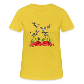 Wichtig - Frauen T-Shirt atmungsaktiv - Sonnengelb - Vorne - AI Model Female 172 dark (172cm)