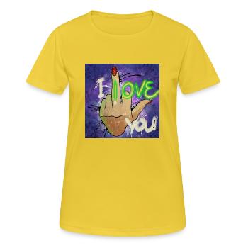 Je t’aime - T-shirt respirant Femme - jaune soleil - Devant - AI Model Female 172 dark (172cm)
