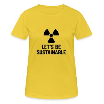 Soit stable - T-shirt respirant Femme - jaune soleil - Devant - AI Model Female 172 dark (172cm)