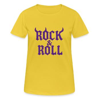 Rock and roll avec des cuivres - T-shirt respirant Femme - jaune soleil - Devant - AI Model Female 172 dark (172cm)