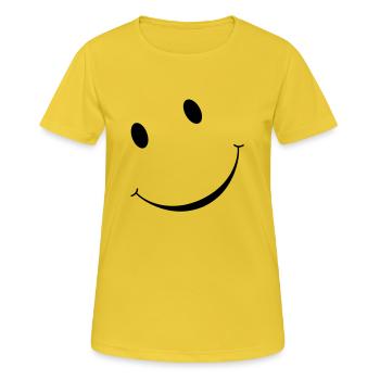 Smiley - Frauen T-Shirt atmungsaktiv - Sonnengelb - Vorne - AI Model Female 172 dark (172cm)