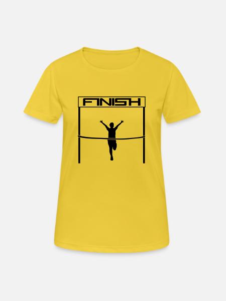 gewinner finish zielgerade zieleinlauf rotes band - Frauen T-Shirt atmungsaktiv - Sonnengelb