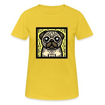 Carlin Pop Art - T-shirt respirant Femme - jaune soleil - Devant - AI Model Female 172 dark (172cm)