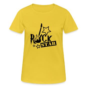 rocker - Frauen T-Shirt atmungsaktiv - Sonnengelb - Vorne - AI Model Female 172 dark (172cm)