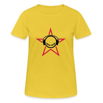 DJ - T-shirt respirant Femme - jaune soleil - Devant - AI Model Female 172 dark (172cm)